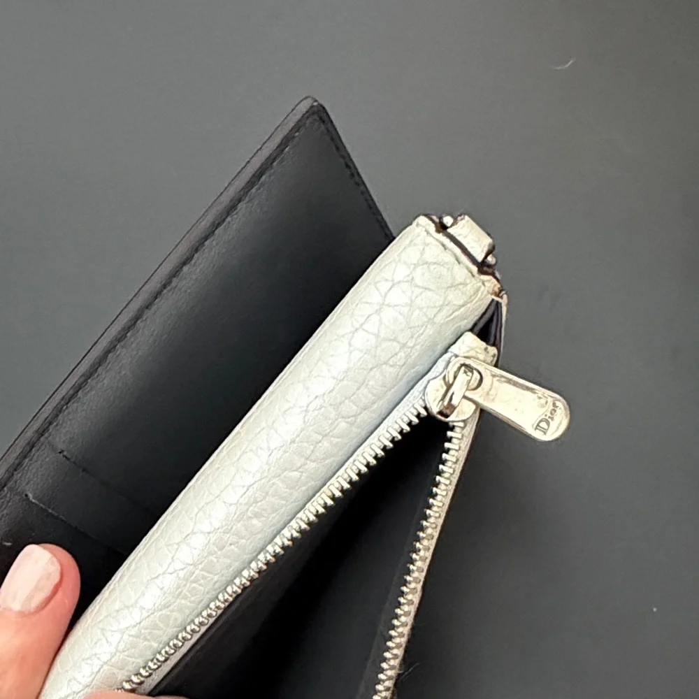 Dior Silver Wallet with Logo Charm